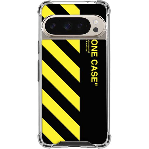 Black and Yellow Stripes Pixel 9/9 Pro Clear Case